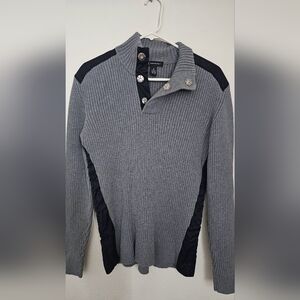 INC International Concepts Men's Zip Up Sweater in Gray and Black